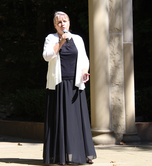 Singing of the National Anthem led by opera singer Dorota Sobieska