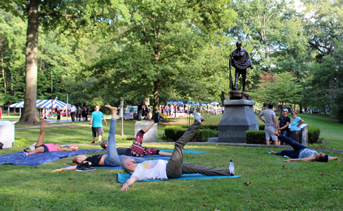 Yoga in Indian Cultural Garden on One World Day 2018