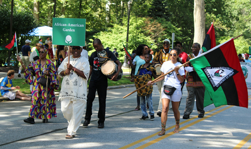 African American Garden in Parade of Flags at 73rd annual One World Day in the Cleveland Cultural Gardens