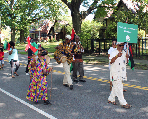 African American Garden in Parade of Flags at>73rd annual One World Day in the Cleveland Cultural Gardens