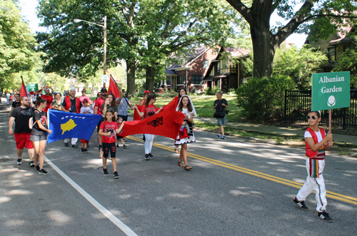 Albanian Garden in Parade of Flags at 73rd annual One World Day in the Cleveland Cultural Gardens