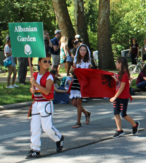 Albanian Garden in Parade of Flags at 73rd annual One World Day in the Cleveland Cultural Gardens