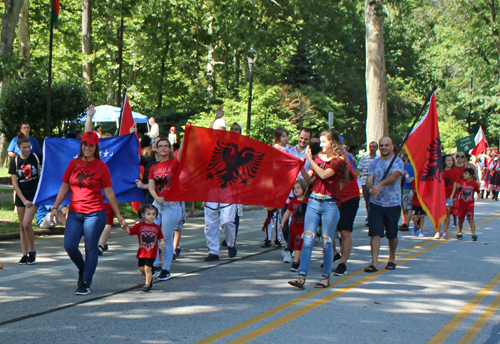 Albanian Garden in Parade of Flags at 73rd annual One World Day in the Cleveland Cultural Gardens