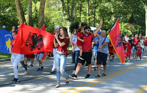 Albanian Garden in Parade of Flags at 73rd annual One World Day in the Cleveland Cultural Gardens