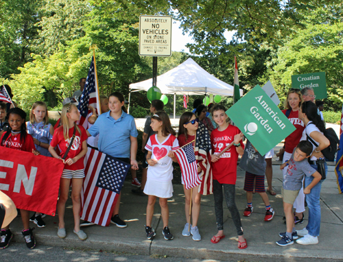 American Garden in Parade of Flags at 73rd annual One World Day in the Cleveland Cultural Gardens