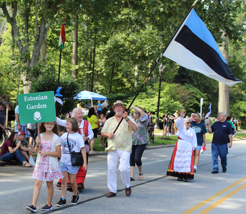 Estonian Garden in Parade of Flags at 73rd annual One World Day in the Cleveland Cultural Gardens