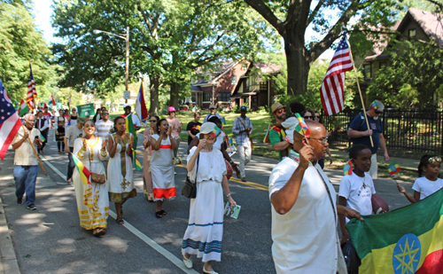 Ethiopian Garden in Parade of Flags at 73rd annual One World Day in the Cleveland Cultural Gardens