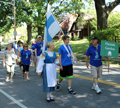 Finnish Garden in Parade of Flags at 73rd annual One World Day in the Cleveland Cultural Gardens