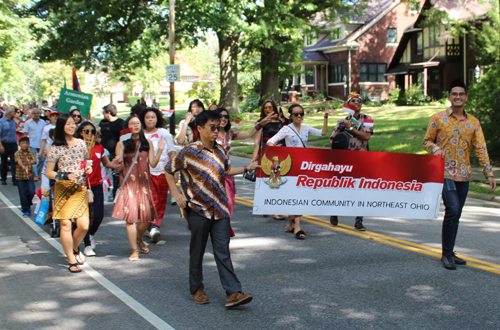 Indonesia in Parade of Flags at 73rd annual One World Day in the Cleveland Cultural Gardens