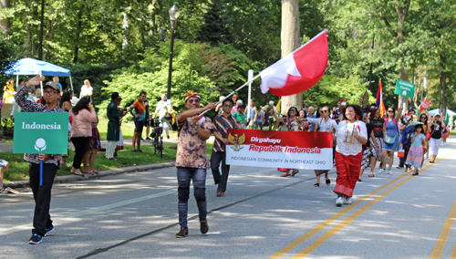 Indonesia in Parade of Flags at 73rd annual One World Day in the Cleveland Cultural Gardens