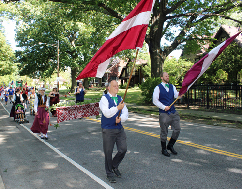 Latvian Garden in Parade of Flags at 73rd annual One World Day in the Cleveland Cultural Gardens