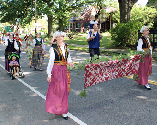 Latvian Garden in Parade of Flags at 73rd annual One World Day in the Cleveland Cultural Gardens