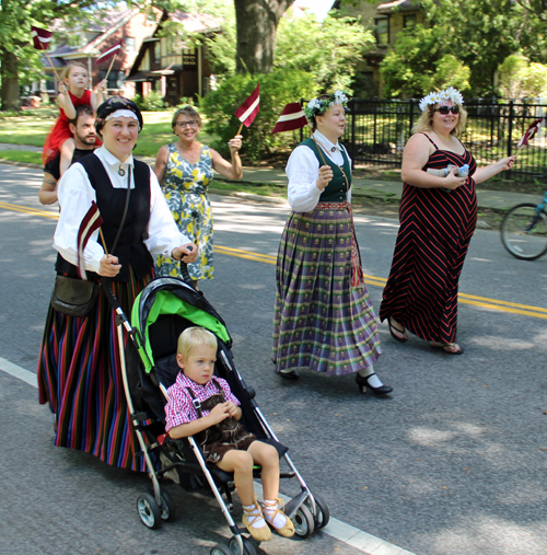 Latvian Garden in Parade of Flags at 73rd annual One World Day in the Cleveland Cultural Gardens