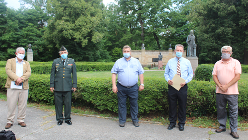 Community leaders in Czech Garden - Michael Patterson, Joseph Meissner, Pierre Bejjani, Ralph Perk Jr. amd Paul Burik 