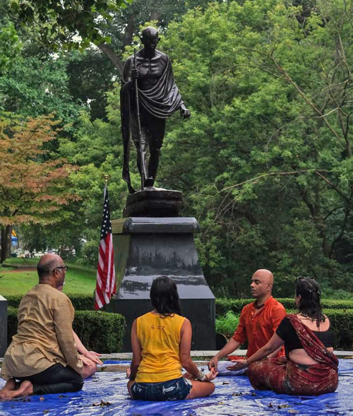 Yoga in the India Cultural Garden on One World Day