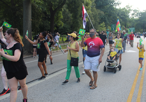 Brazilian group in the Parade of Flags at One World Day 2021