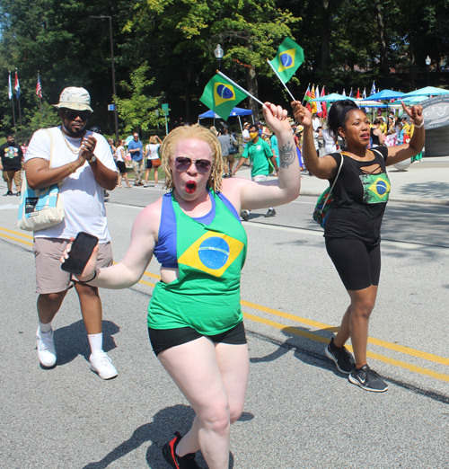 Brazilian group in the Parade of Flags at One World Day 2021