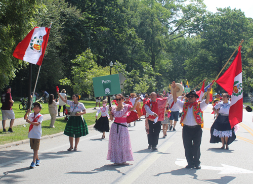 Peruvian group in the Parade of Flags at One World Day 2021