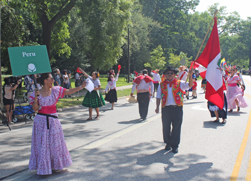 Peruvian group in the Parade of Flags at One World Day 2021