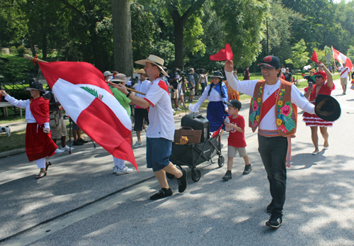 Peruvian group in the Parade of Flags at One World Day 2021