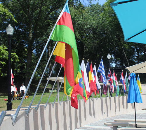 Flags posted in the Plaza after the Parade of Flags