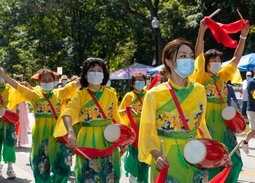 Dancers from Chinese Cultural Garden in Parade of Flags at One World Day 2021