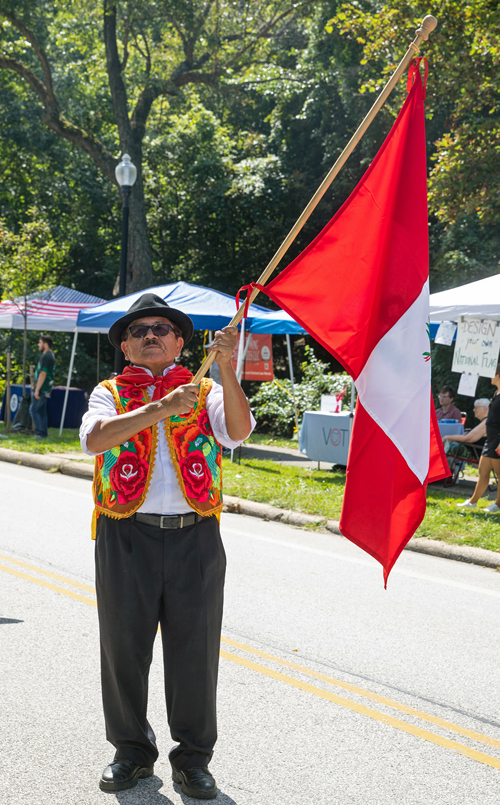 Peruvian group in the Parade of Flags at One World Day 2021