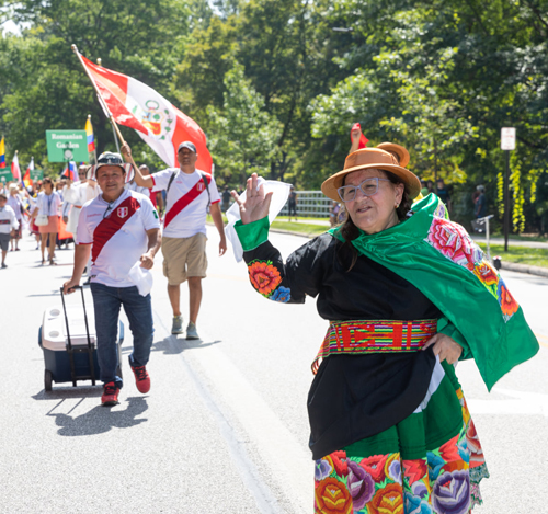 Peruvian group in the Parade of Flags at One World Day 2021