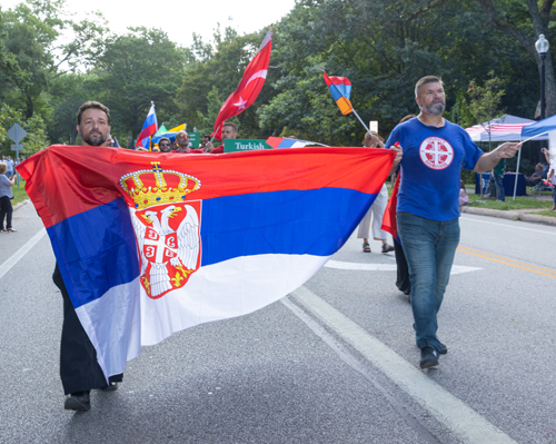 Serbian Cultural Garden in Parade of Flags at One World Day 2021