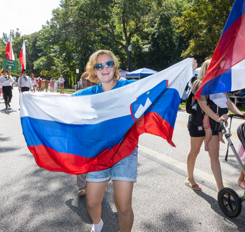 Slovenian Cultural Garden in Parade of Flags at One World Day 2021