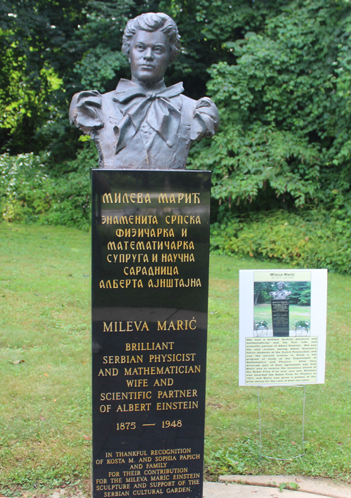 Mileva Marich bust in Serbian Cultural Garden in Cleveland Ohio