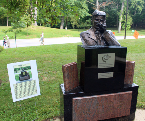 Nikola Tesla bust in Serbian Cultural Garden in Cleveland Ohio