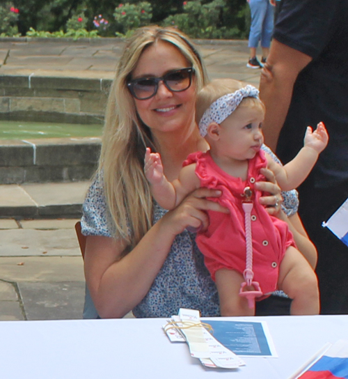 Mother and baby in Slovenian Cultural Garden on One World Day 2021