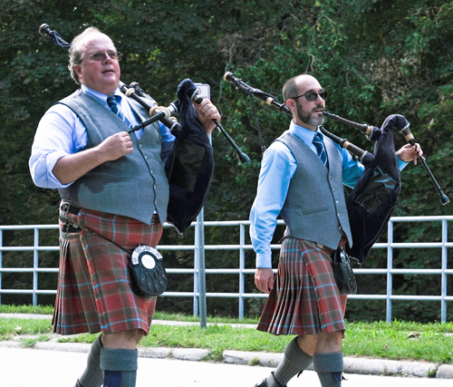 Scottish Garden in Parade of Flags - Bagpipes