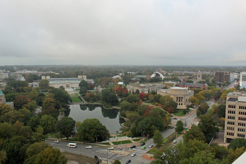 View of University Circle from the Sky Lounge