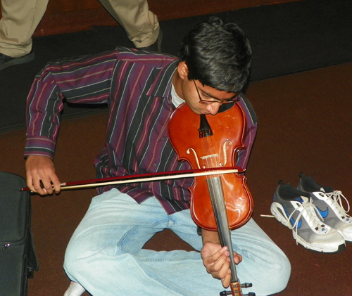 Arvind playing Indian violin