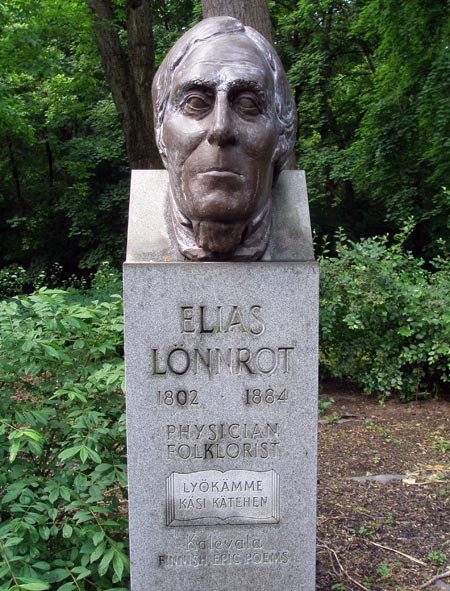 Elias Lonnrot statue in Finnish Cultural Garden in Cleveland Ohio (photos by Dan Hanson)