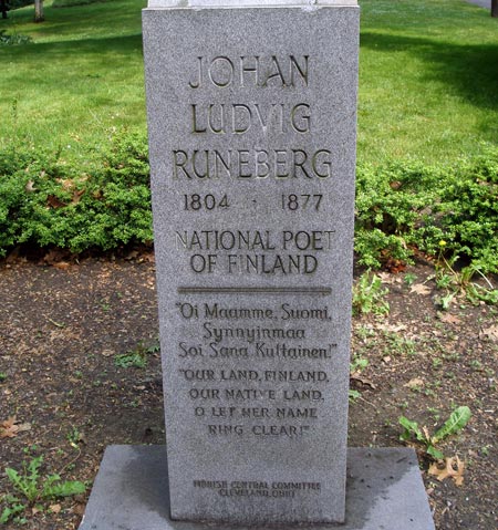 Johan Ludvig Runeberg in Finnish Cultural Garden in Cleveland Ohio (photos by Dan Hanson)
