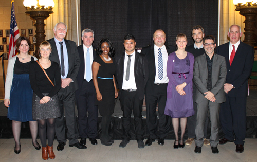 Delegation from Rouen France in Cleveland City Hall with FACC President Larry Miller and Cleveland Chief Valarie McCall