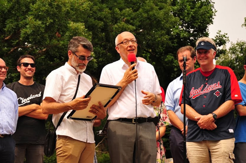 Rouen Mayor Yvon Robert at Bastille Day 2018 in Cleveland