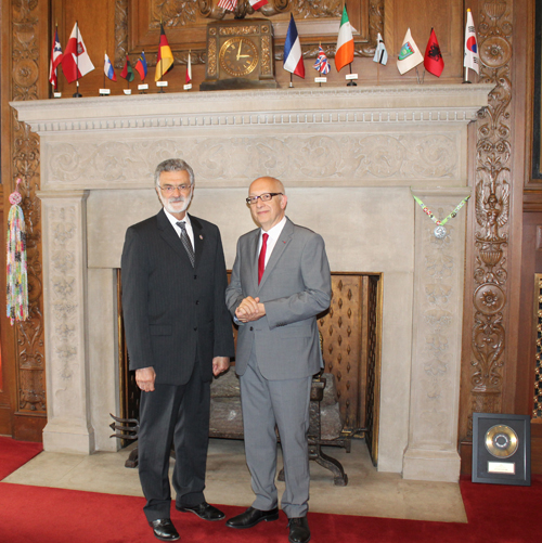 Cleveland Mayor Frank Jackson and Rouen Mayor Yvon Robert