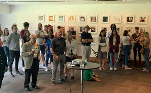 Bastille Day crowd in the Art Museum