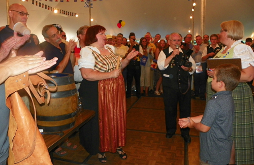 Tapping the keg at Cleveland Oktoberfest