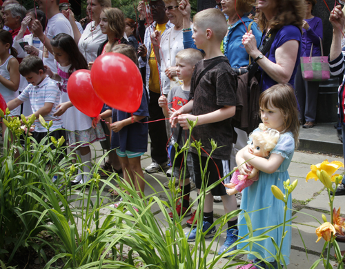 99 Red Balloons in German Cultural Garden in Cleveland