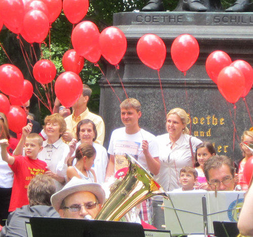 99 Red Balloons in German Cultural Garden in Cleveland