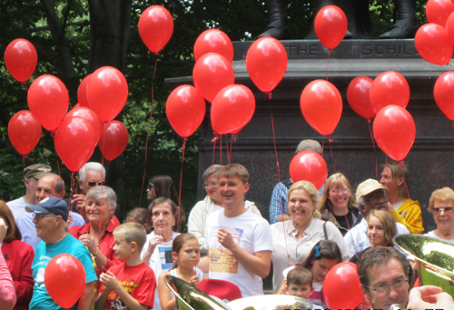 99 Red Balloons in German Cultural Garden in Cleveland