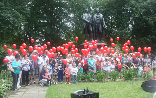 99 Red Balloons in German Cultural Garden in Cleveland