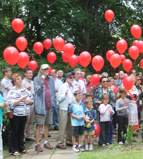 99 Red Balloons in German Cultural Garden in Cleveland