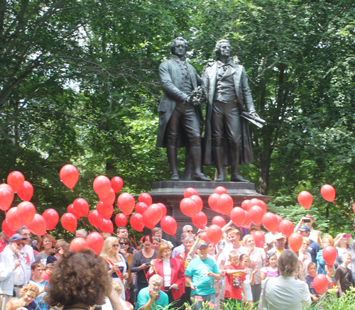 99 Red Balloons in German Cultural Garden in Cleveland