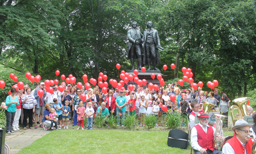 99 Red Balloons in German Cultural Garden in Cleveland